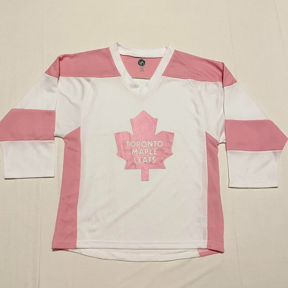 NHL Women's Pink and White Toronto Maple Leafs Jersey